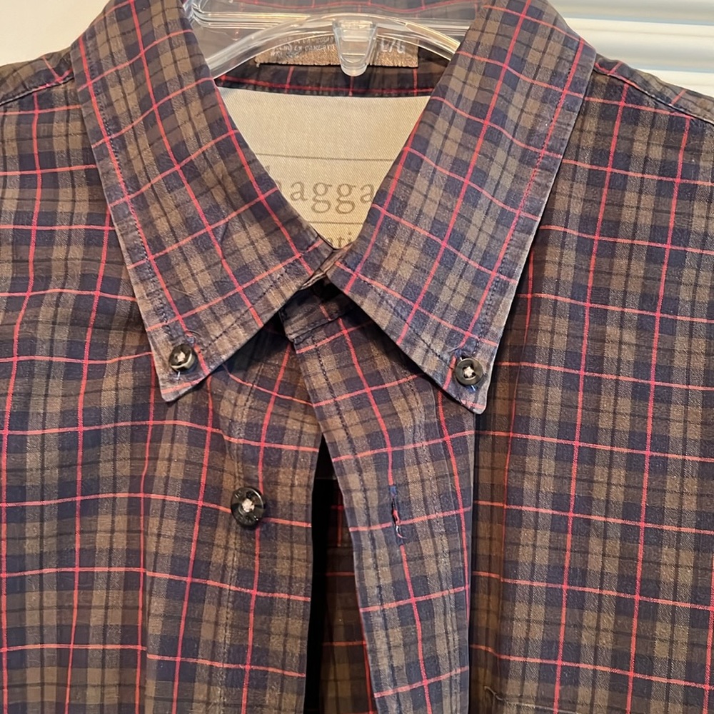 HAGGAR GENERATIONS Plaid Button-Down Shirt